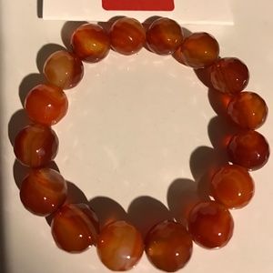 Dyed Red Agate Stretch Bracelet
